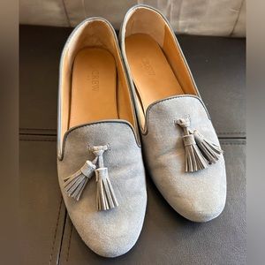 J Crew Suede smoking loafers / 8 MEDIUM / HTHR SADDLE